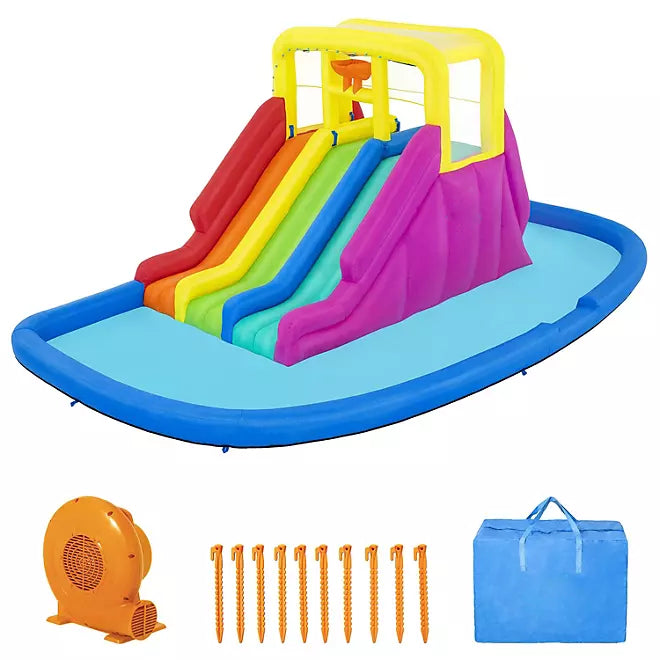 Three Slide Kids Inflatable Water Park  (Multiple Colors)