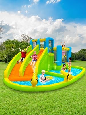 bouncy castle with pump extra large bouncy castle with slide 545 x 365 x 218 cm children's inflatable bouncy castle for adults/children,Pink